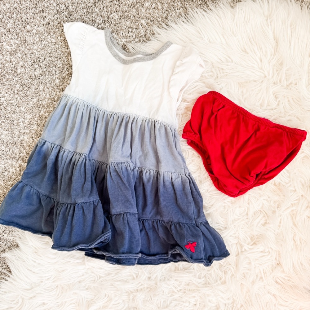 Burt’s Bees | Ombré Blue Tiered Dress with Diaper Cover
